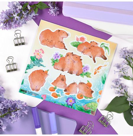 Наклейки Капибары, стикеры NKS Q-Pack