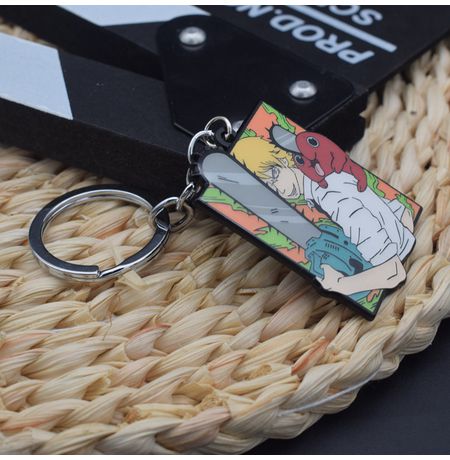 Брелок Человек-бензопила - Chainsaw Man 5х3 см металл изображение 2