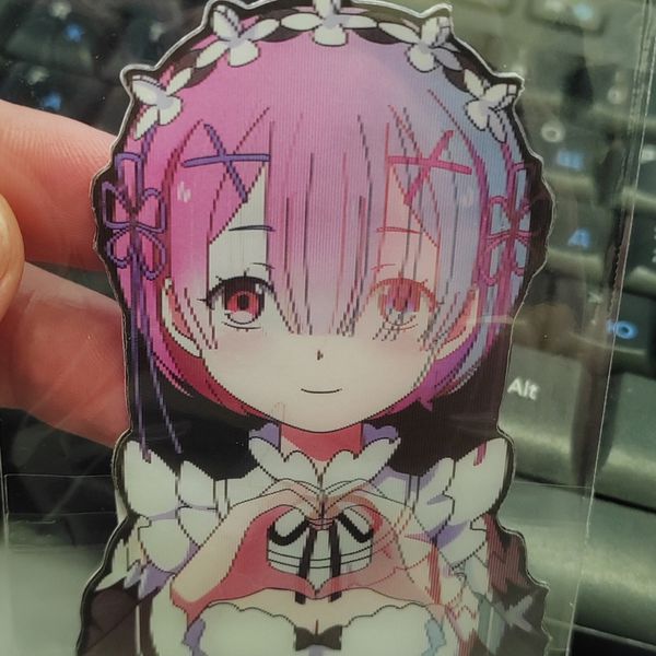 3D стикер-мини Жизнь с нуля - Рем и Рам (Re:Zero)