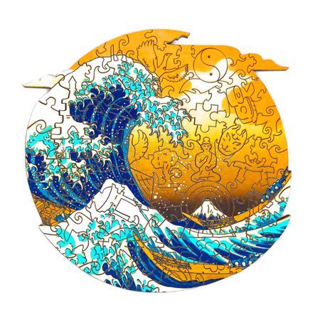 Пазл Большая волна в Канагаве, деревянные WOODZLE изображение 2