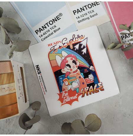 Стикер Ready to explore the internet space