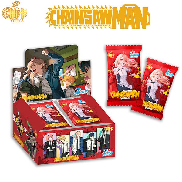 Коллекционные карточки Chainsaw Man Тир 2, 2 штуки в бустере (Человек-Бензопила)