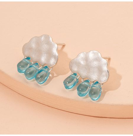 Серьги Облако с дождиком