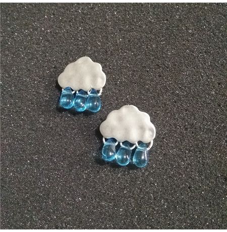 Серьги Облако с дождиком изображение 3
