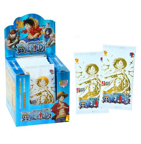 Коллекционные карточки One Piece Tier 3 - 5 штук в бустере (Большой Куш) синий бокс