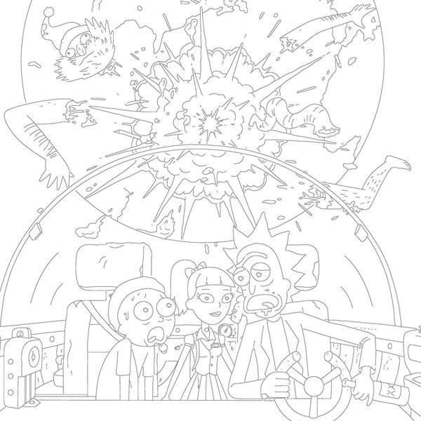 Рик и Морти. Официальная раскраска изображение 4