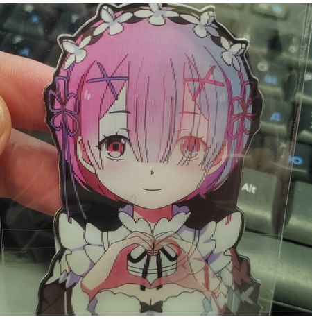 3D стикер-мини Жизнь с нуля - Рем и Рам (Re:Zero)