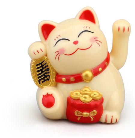 Фигурка Манеки Неко - Кот Счастья и Удачи мраморный (Maneki Neko)