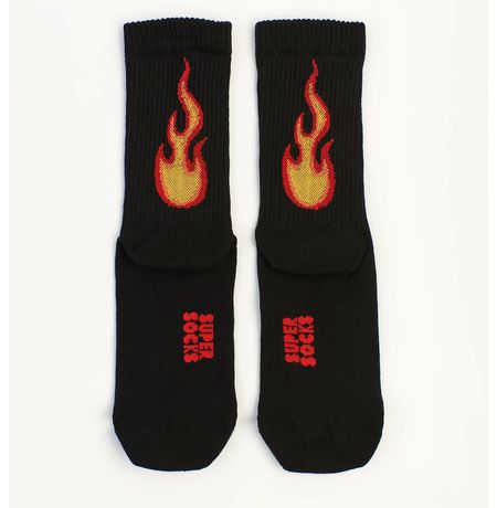 Носки SUPER SOCKS Пламень, черные (размер 35-40)