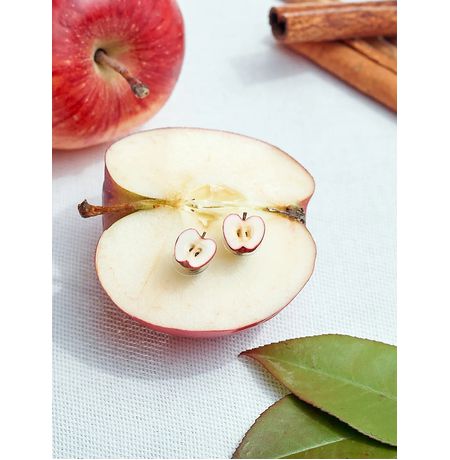 Серьги Яблоко половинки, гвоздики изображение 2