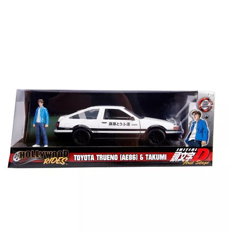 Масштабная модель Initial D Toyota Trueno AE86 и фигурка Такуми, 1:24 изображение 5
