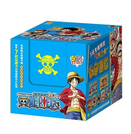 Коллекционные карточки One Piece Tier 3 - 5 штук в бустере (Большой Куш) синий бокс изображение 2