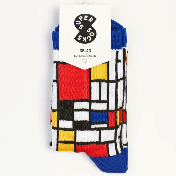 Носки SUPER SOCKS Квадраты Мондриана (размер 35-40)