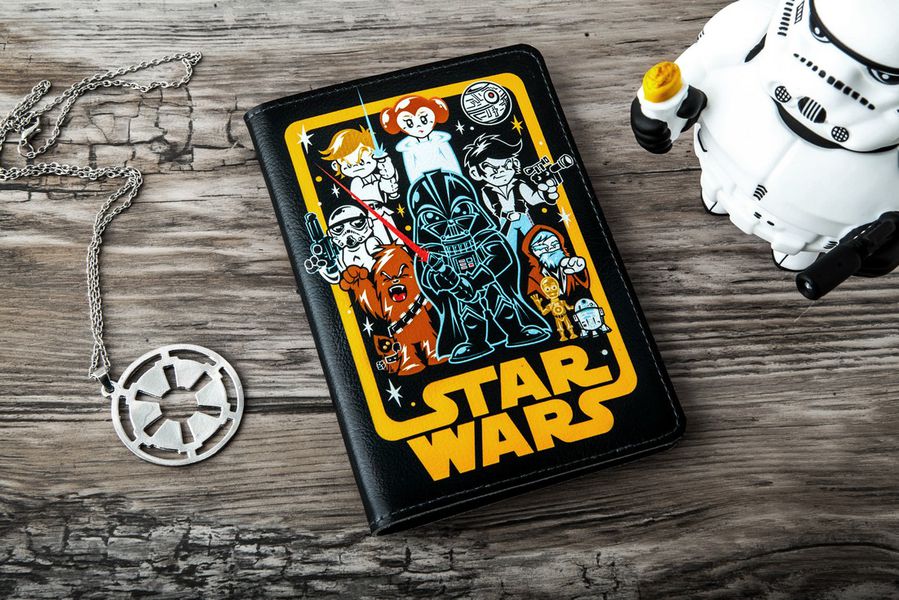 Обложка на паспорт Звездные Войны, мультяшные персонажи (Star Wars)