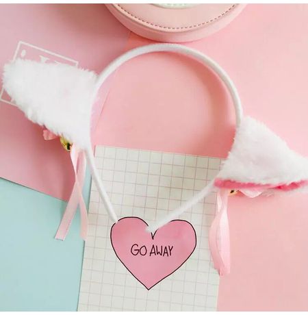 Ободок Ушки кошки Неко, белый УЦЕНКА изображение 2