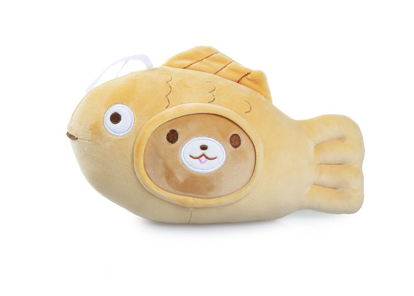 Мягкая игрушка Кот в костюме рыбы, рыжий