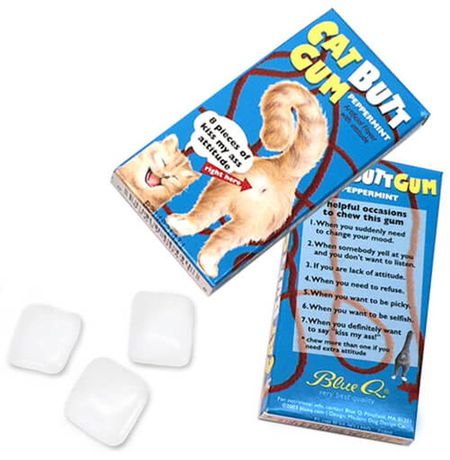 Жевательная резинка Blue Q Gum Cat Butts, перечная мята