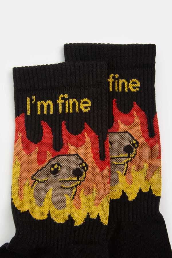Носки SUPER SOCKS Мем This is fine (размер 35-40) изображение 2
