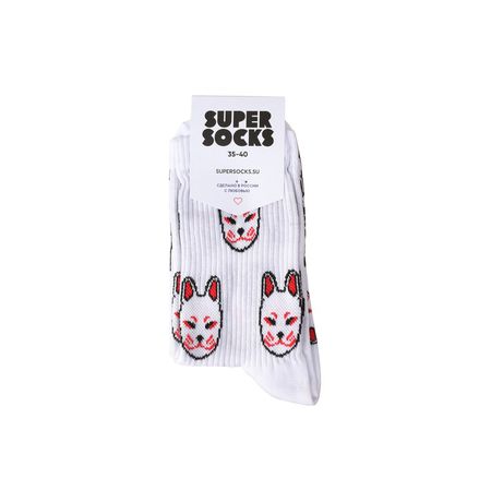 Носки SUPER SOCKS Маска Кицунэ Паттерн