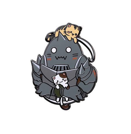 Значок Стальной Алхимик - Альфонс Элрик с котиками (пин, металл) изображение 3