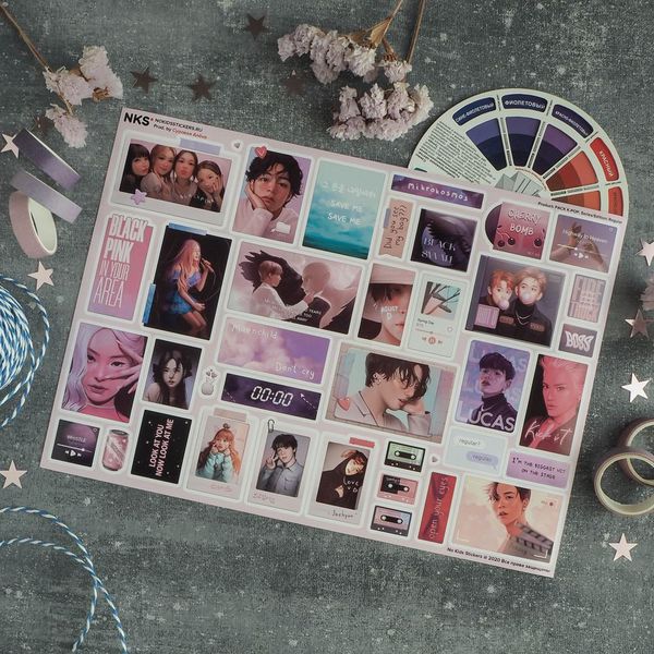 Наклейки K-POP 2, стикеры NKS