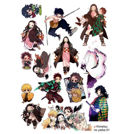Набор стикеров Клинок рассекающий демонов - Kimetsu no yaiba 01 (E&L Print Work)