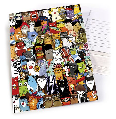 Почтовая открытка Очень много котиков Let's Cat