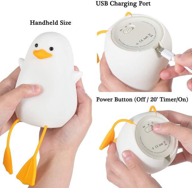 Светильник Утка с лапками (Duck Night Light) 13 см изображение 4