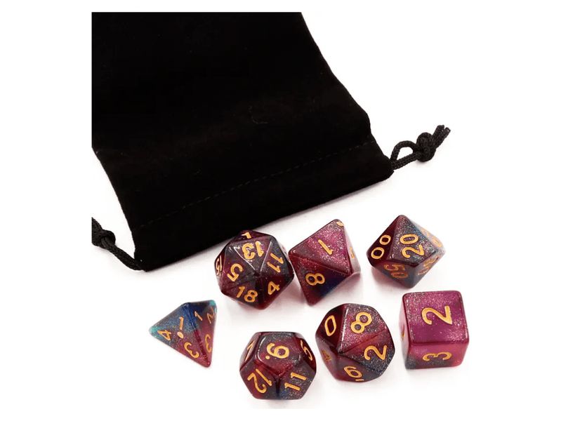 Набор Кубиков звездный красный черный синий желтый (Дайсы) Stuff-Pro