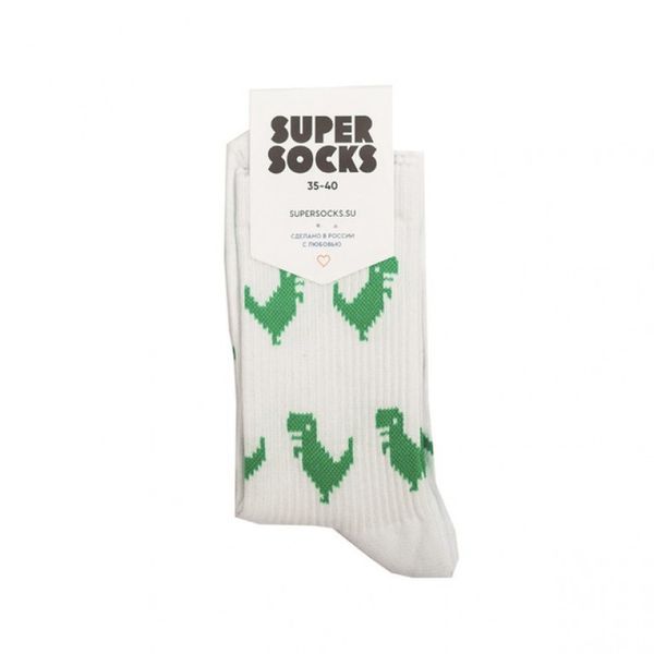 Носки SUPER SOCKS Динозавр зеленый