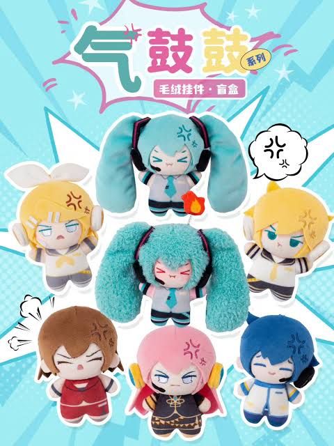Случайная мягкая игрушка-брелок Хатсуне Мику Hatsune Miku Angry Pout Series Лицензия 10 см