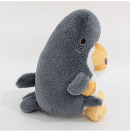 Мягкая игрушка Кот в акуле, серый изображение 3