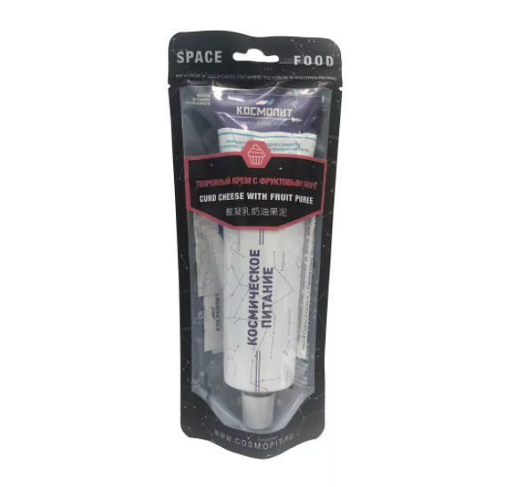 Космическое питание Творожный крем с фруктовым пюре