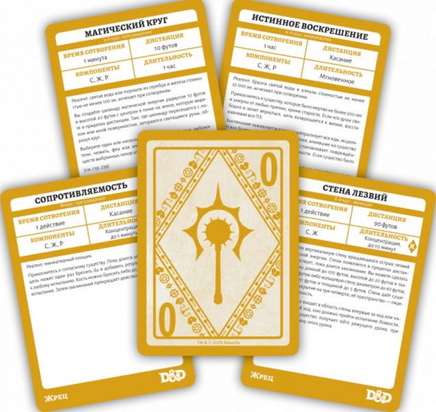 Настольная игра Dungeons & Dragons. Карты заклинаний. Жрец изображение 2