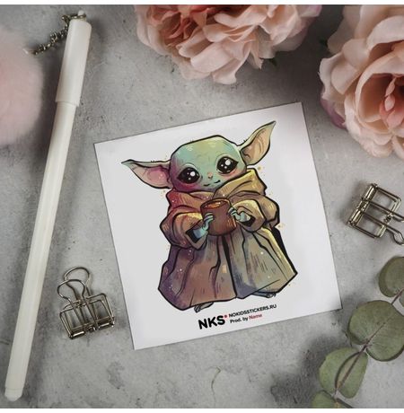 Стикер Звездные войны - Малыш Йода (Star Wars - Baby Yoda)