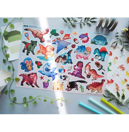 Набор стикеров Динозавтры