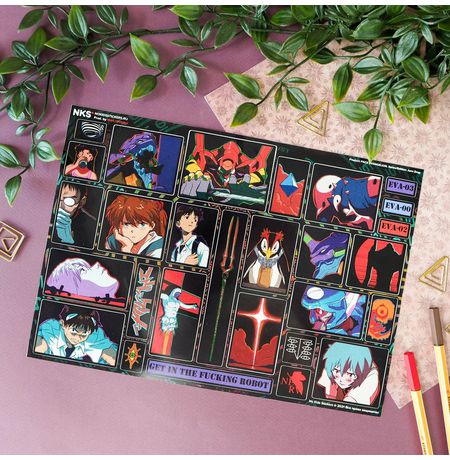 Стикеры Евангелион (Evangelion) наклейки NKS