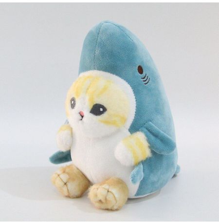 Мягкая игрушка Кот в акуле, синий