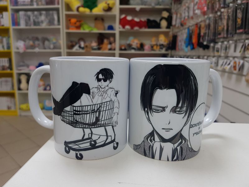 Кружка Атака Титанов - Мемный Леви (Attack on Titan)