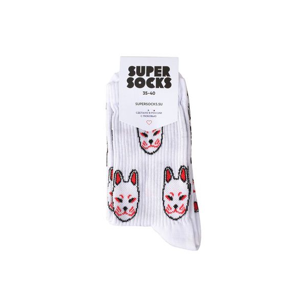 Носки SUPER SOCKS Маска Кицунэ Паттерн