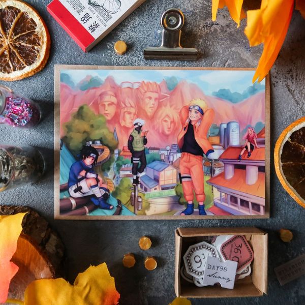 Открытка Наруто - Команда 7 10,5х15