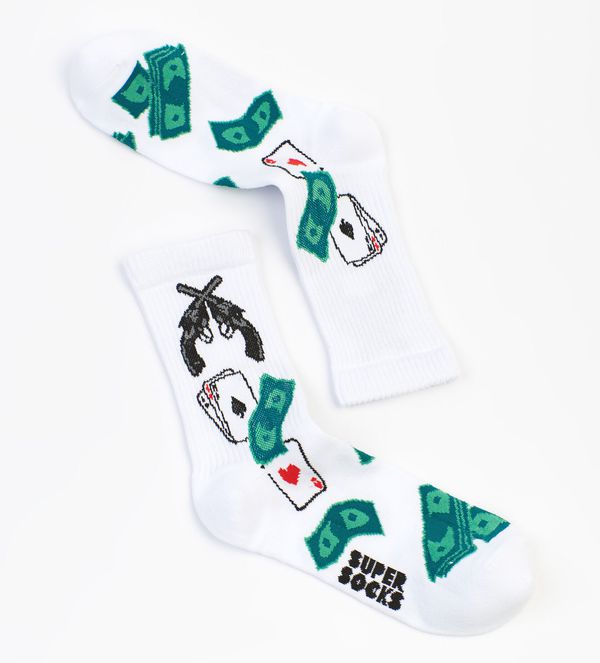 Носки SUPER SOCKS Карты, Деньги, 2 Ствола (размер 35-40)