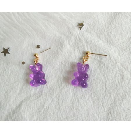 Серьги Мармеладные мишки, фиолетовый