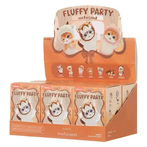 Случайная фигурка MINISO Mofusand Fluffy Party Лицензия 7-10 см
