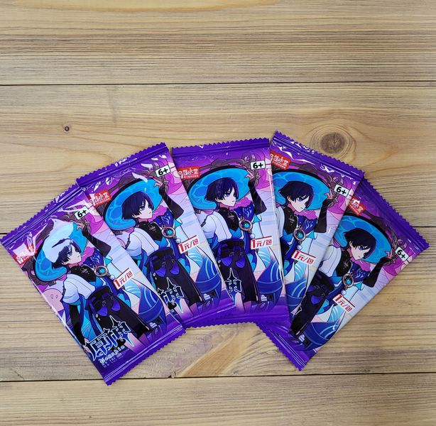 Коллекционные карточки Genshin Impact Набор из 5 бустеров - Категория А (Геншин Импакт) Синий изображение 2