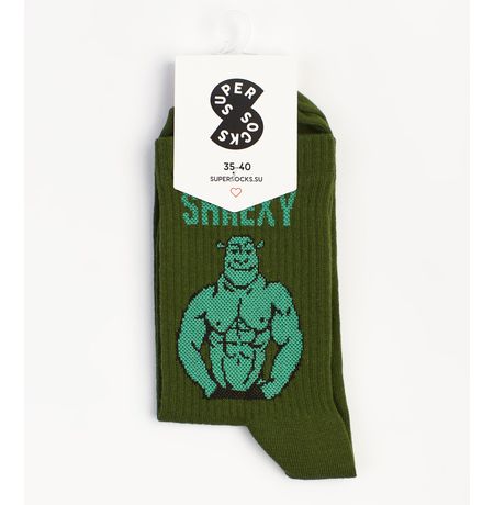 Носки SUPER SOCKS Shrexy зеленые (размер 35-40) изображение 2