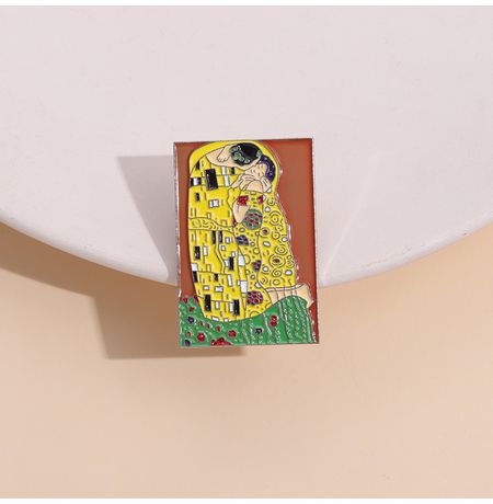 Значок Густав Климт Поцелуй (пин, металл) изображение 3
