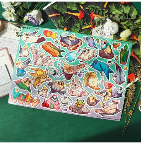 Набор стикеров Попугаи
