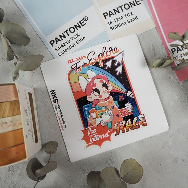 Стикер Ready to explore the internet space