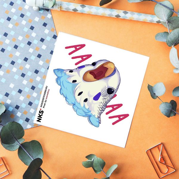 Стикер Попугай кричит